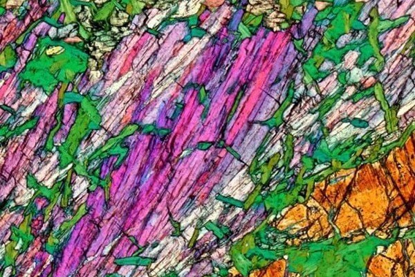 beautiful mineral rocks in microview: Plaster, from Dolomites, Italy