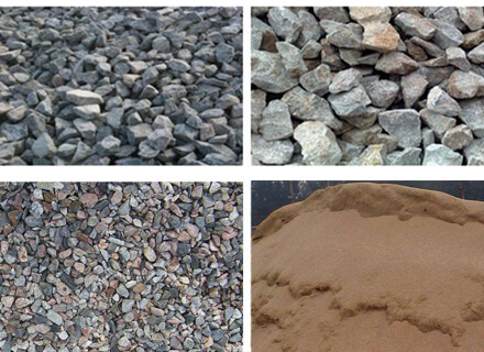 different particle sand gravel